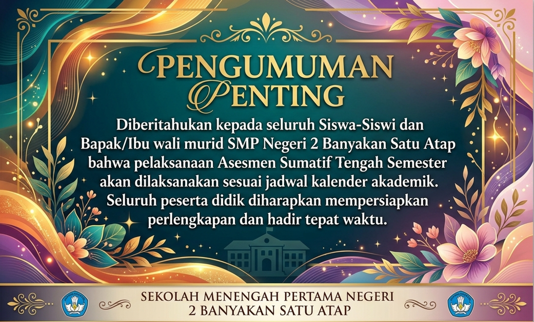 Pengumuman Pelaksanaan Asesmen Sumatif Tengah Semester dan Jam Belajar Efektif